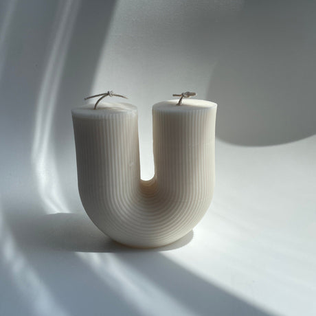 Aaram Lux 'The U Ribbed' Decorative Candle | Soy Wax - Sumiye Co