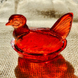 Nesting Hen Bowl & Lid - Orange | Hand Blown Glass - Colombia - Sumiye Co