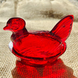 Nesting Hen Bowl & Lid - Red | Hand Blown Glass - Colombia - Sumiye Co