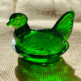 Nesting Hen Bowl & Lid - Green | Hand Blown Glass - Colombia