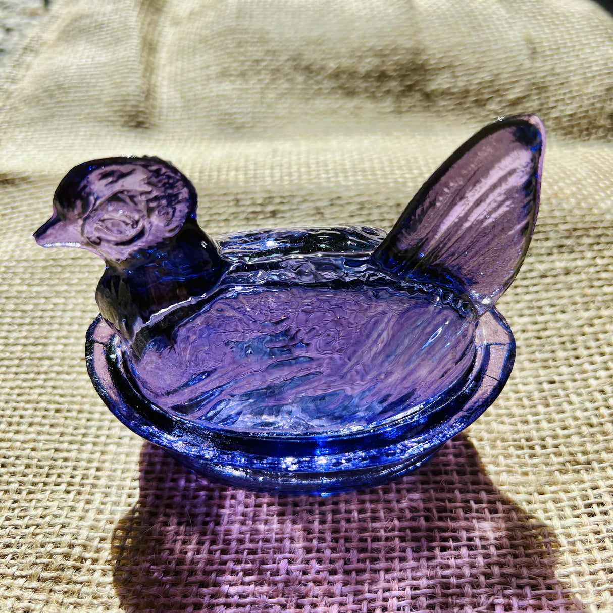 Nesting Hen Bowl & Lid - Lilac | Hand Blown Glass - Colombia - Sumiye Co