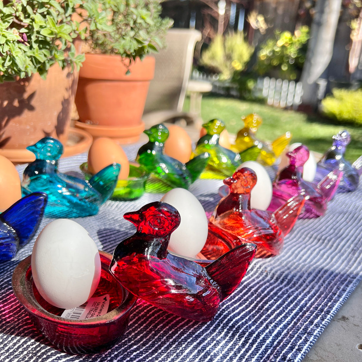 Nesting Hen Bowl & Lid - Cobalt | Hand Blown Glass - Colombia