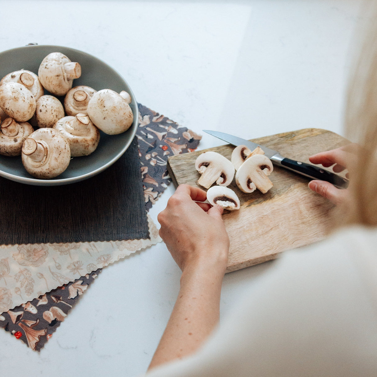 Beeswax Food Wraps: Mushrooms Set of 3 - Sumiye Co