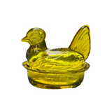 Nesting Hen Bowl & Lid - Yellow | Hand Blown Glass - Colombia