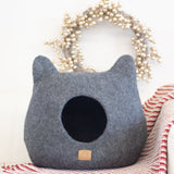 Whimsical Cat Ear Cave Bed - Stone Gray - Sumiye Co