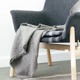 Stone Washed Linen Throw - Oyster - Sumiye Co