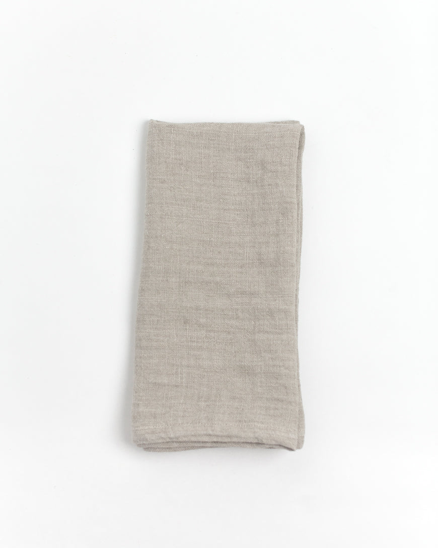 Stone Washed Linen Napkins, Flax - set of 4 - Sumiye Co