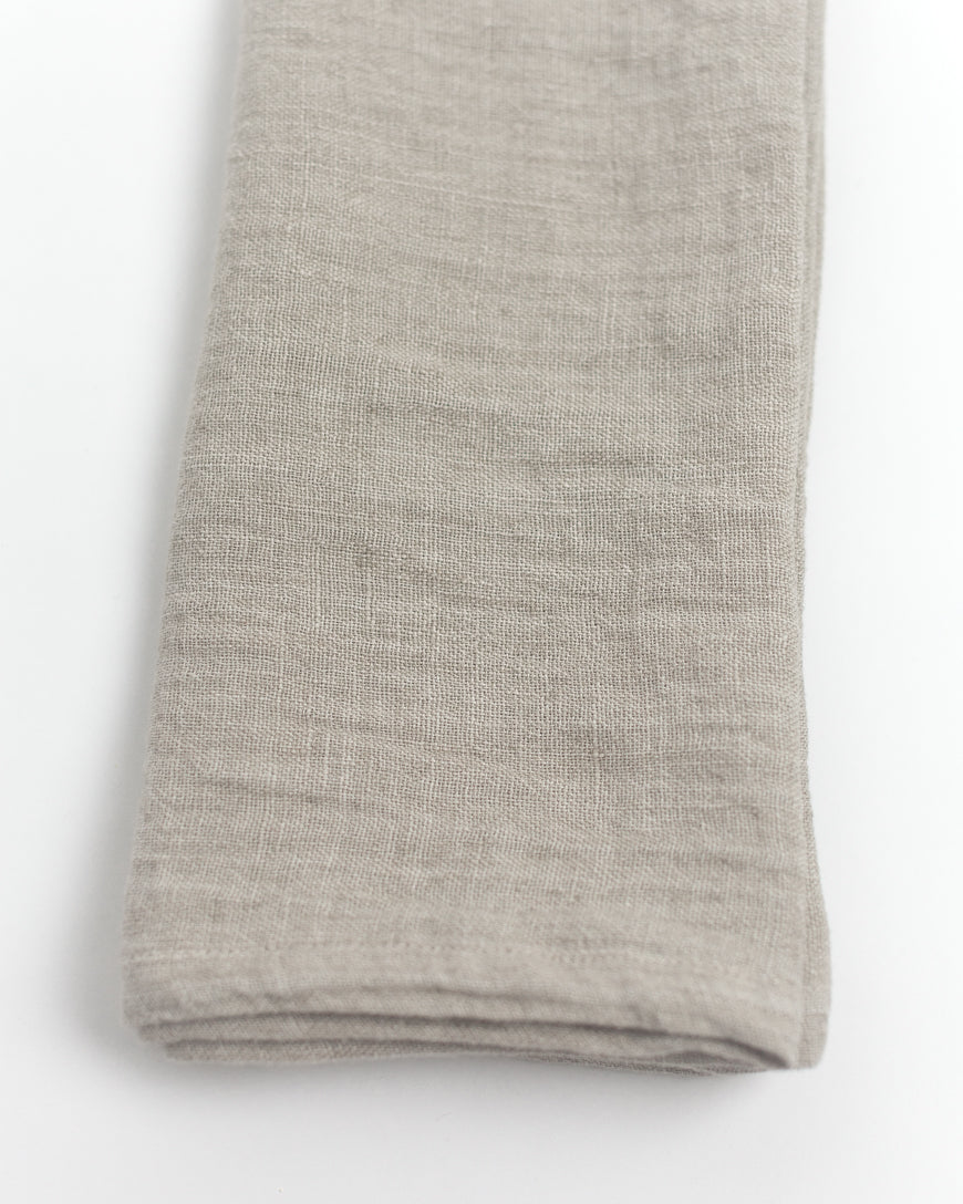 Stone Washed Linen Napkins, Flax - set of 4 - Sumiye Co