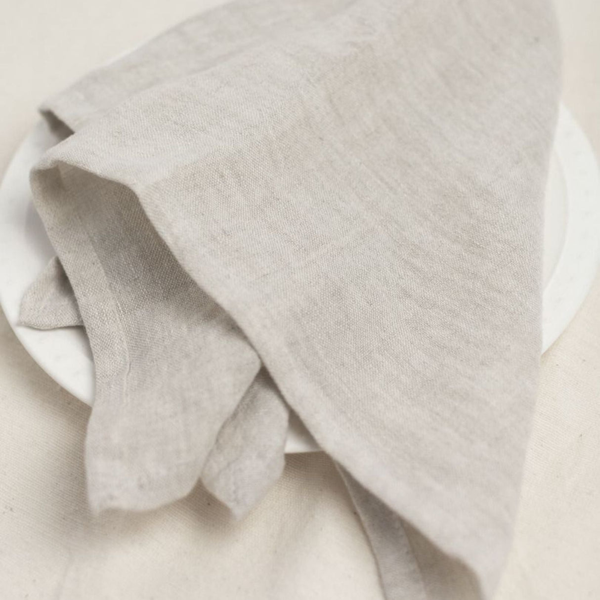 Stone Washed Linen Napkins, Natural - set of 4 - Sumiye Co