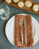 Stone Washed Linen Napkins, Terracotta - set of 4 - Sumiye Co