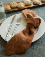 Stone Washed Linen Napkins, Terracotta - set of 4 - Sumiye Co