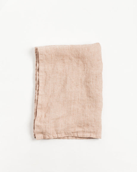 Stone Washed Linen Tea Towel - Blush