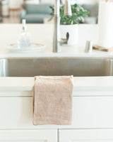 Stone Washed Linen Tea Towel - Blush