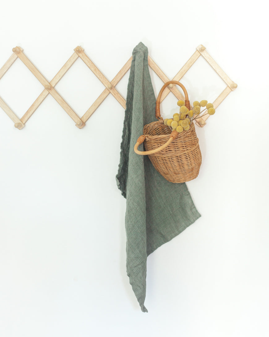 Stone Washed Linen Tea Towel - Iron Ore