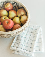 Stone Washed Linen Tea Towel - Windowpane