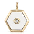 Ashley White Enamel Swarovski Crystal Pendant - Sumiye Co