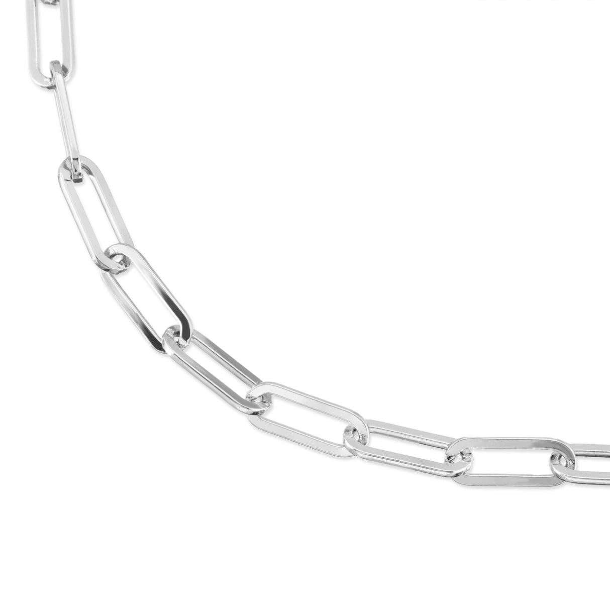 Silver Large Elongated Link Chain Bracelet - Sumiye Co