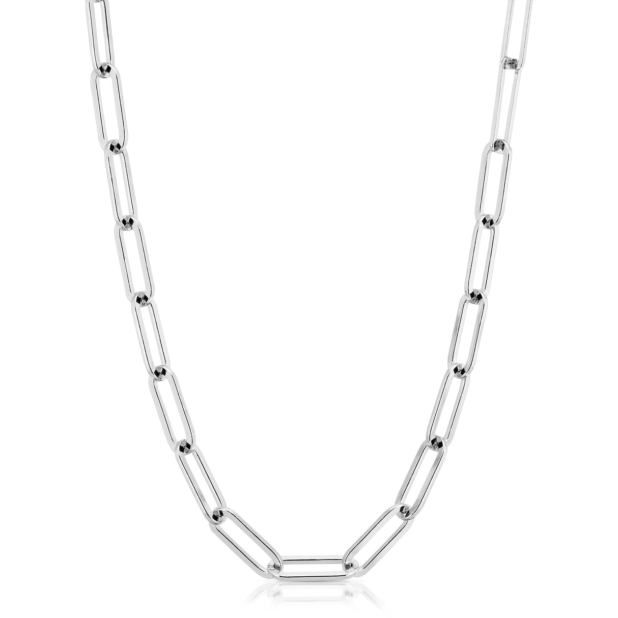 6.5mm Large Elongated Link Silver Chain - Sumiye Co