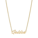 'Golden' Script Necklace - Sumiye Co