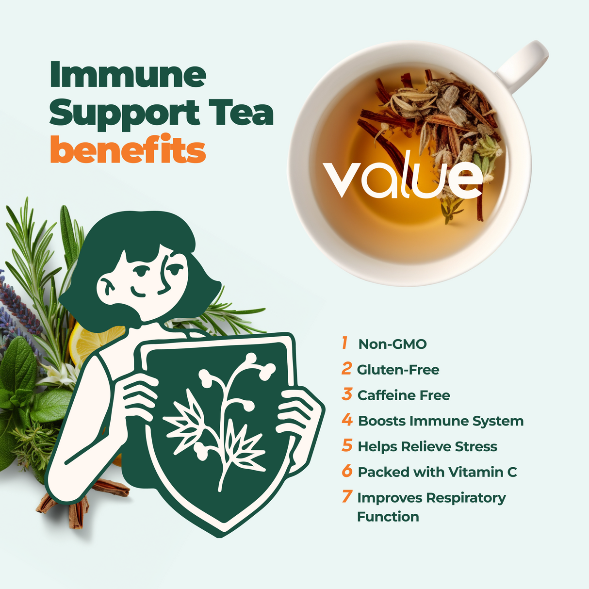 Immune System Support Herbal Tea, 60 Bags