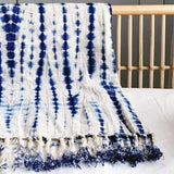 Indigo Shibori Throw - Vines