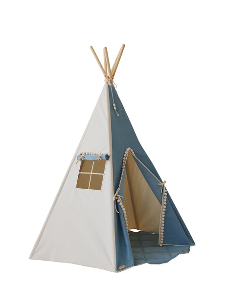 Teepee Tent “Jeans” with Pompoms - Sumiye Co