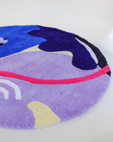 Retro-Futuristic Round Hand Tufted Wool Rug by JUBI - Sumiye Co