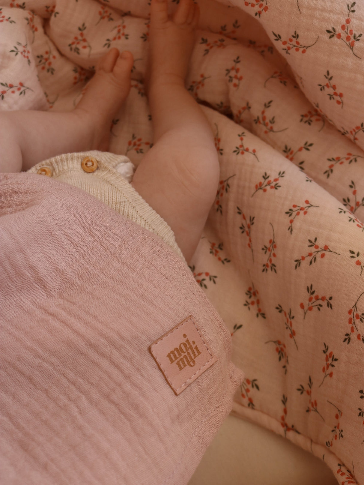 Muslin Baby Swaddle Blanket "Baby Pink" by Moi Mili - Sumiye Co