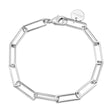 Silver Large Rectangle Link Chain Anklet - Sumiye Co