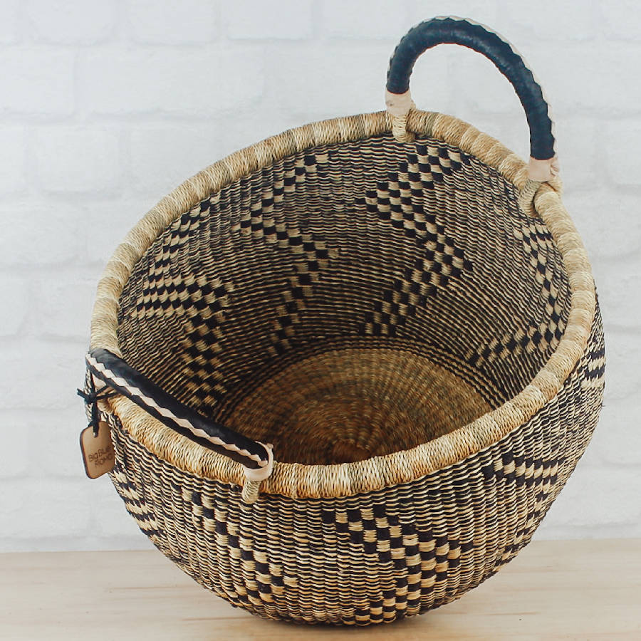 Bolga Baskets Large Round Two Handle | Ghana - Sumiye Co