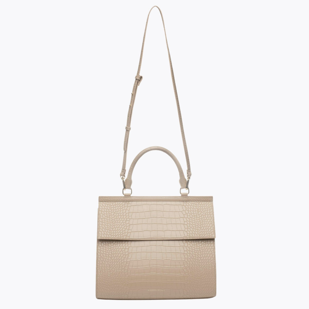 The Large Luncher - Cream Croc | Designer Lunch Bags & Totes