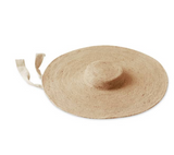 Wide Brim Jute Straw Hat In Natural Beige - Sumiye Co