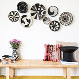 12" Large Black & White Thousand Hills  Round Basket | Home Decor