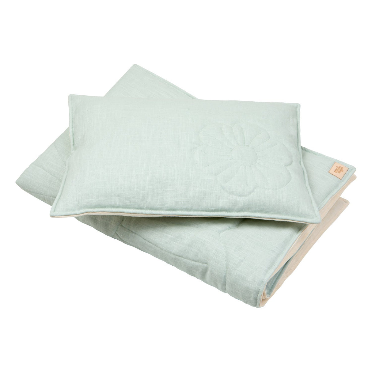 Linen "Mint" Flower Child Cover Set