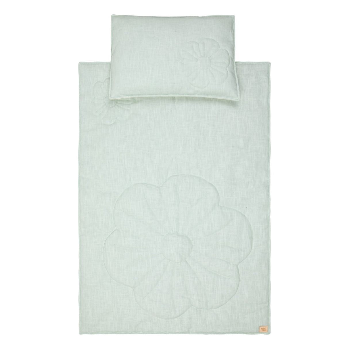 Linen "Mint" Flower Child Cover Set