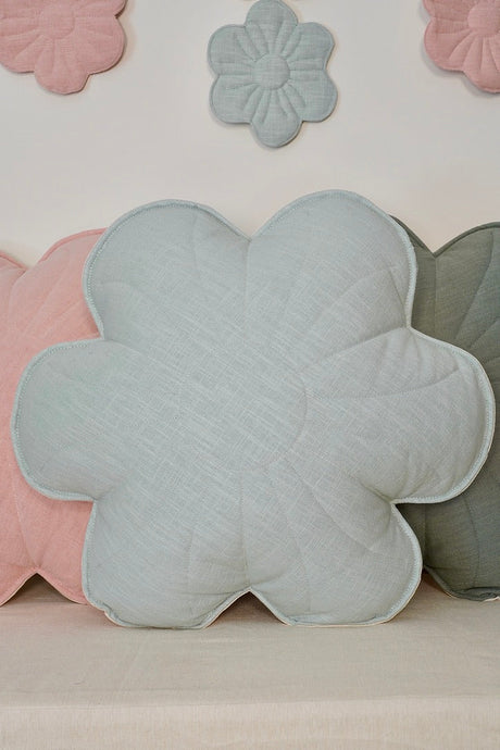 Flower Pillow Linen "Mint" | Kids Room & Nursery Decor - Sumiye Co