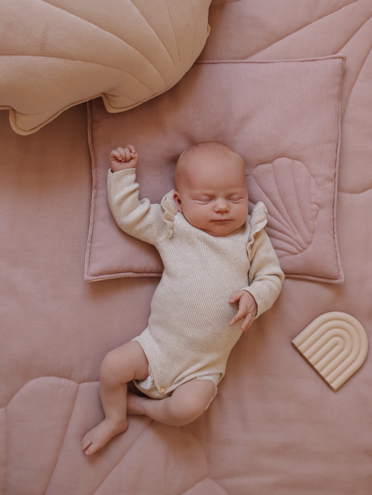 Linen "Powder Pink" Shell Child Cover Set by Moi Mili - Sumiye Co