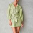 Meghan Mini Gingham Dress, in Lime Green - Sumiye Co