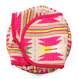 Tortilla/Bread Cover with Cane Basket - 9 Inches (Set of 2) - Pink star - Sumiye Co