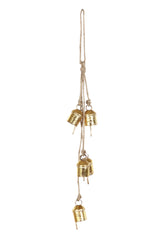 Wind Chimes (Set of 3) | Bells (Recycled Iron ) With Jute Strings - 20in - Sumiye Co