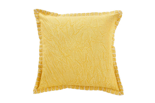 Stone Washed Throw Pillow, Yellow - 21x21 Inch by The Artisen - Sumiye Co