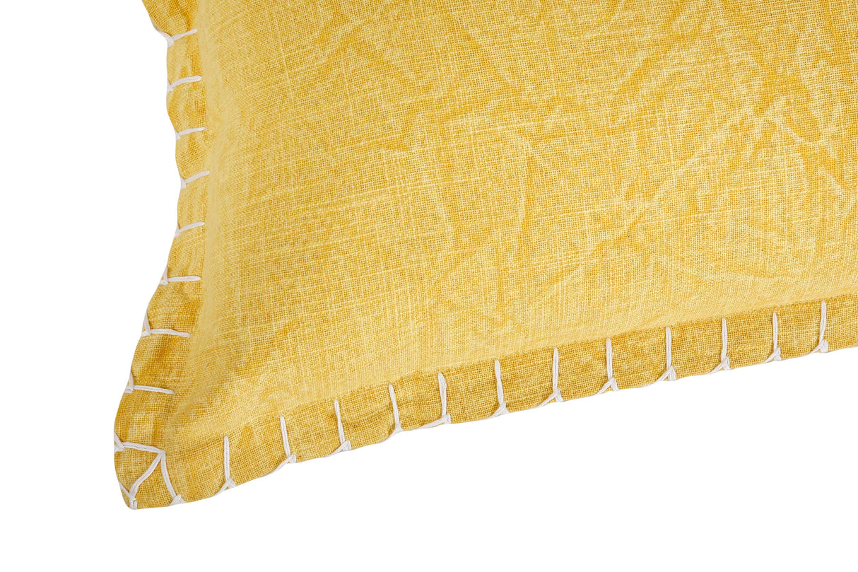 Stone Washed Throw Pillow, Yellow - 21x21 Inch by The Artisen - Sumiye Co