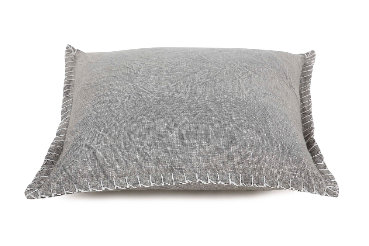 Stone Washed Throw Pillow, Grey - 21x21 Inch by The Artisen - Sumiye Co