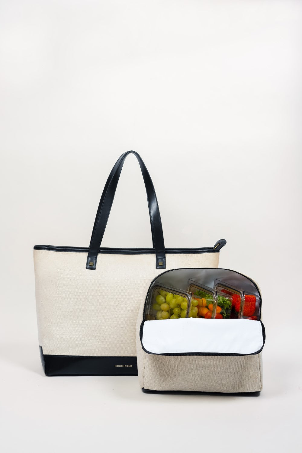 The Tote - Black Canvas | Designer Lunch Bags & Totes