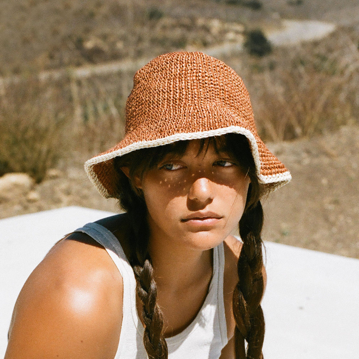 Summer Bucket Hat - Crocheted Orange by Made by Minga - Sumiye Co