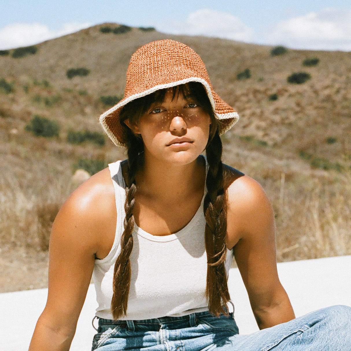 Summer Bucket Hat - Crocheted Orange by Made by Minga - Sumiye Co