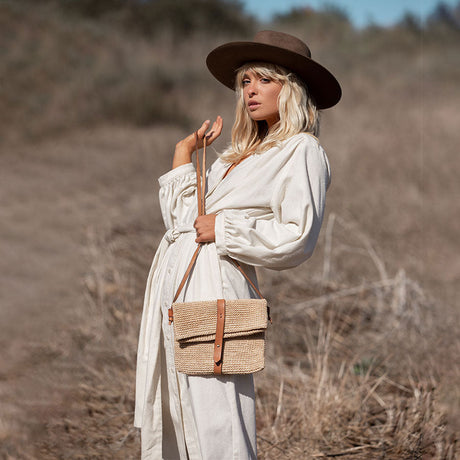 Rosa Woven Satchel Bag | Natural by Made by Minga - Sumiye Co