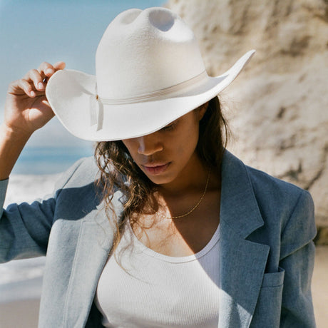 Karina Wool Cowboy Hat - White by Made by Minga - Sumiye Co