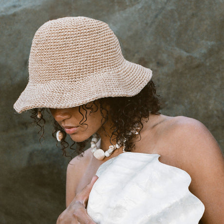 Summer Bucket Hat - Crocheted Natural by Made by Minga - Sumiye Co