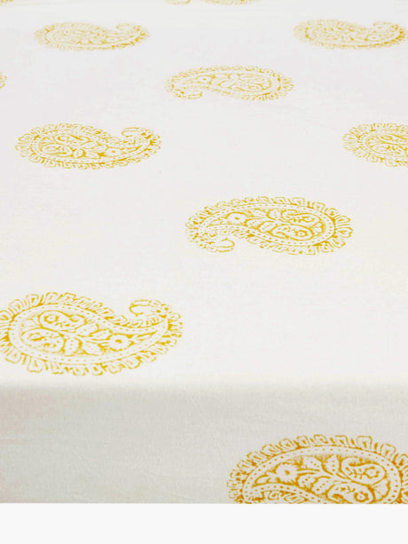 Mustard Paisley Fitted Crib Sheet-1